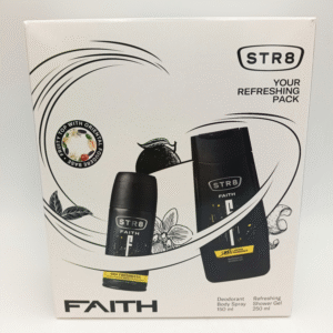 STR8 ajándékcsomag Faith tusfürdő 250 ml+deo 150 ml – front