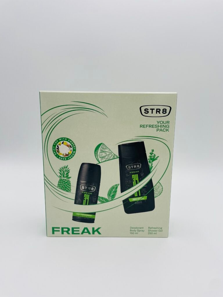 STR8 ajándékcsomag FR34K tusfürdő 250 ml+ deo 150 ml – front