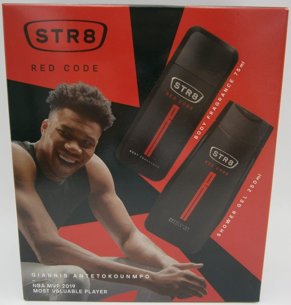 STR8 ajándékcsomag Red Code Natural spray 75 ml+ tusfürdő 250 ml – front