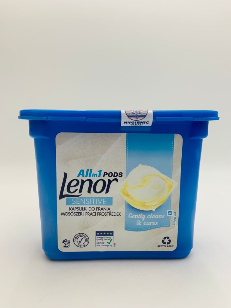 Lenor folyékony kapszula 25 mosás 25 db All in 1 Sensitive – front