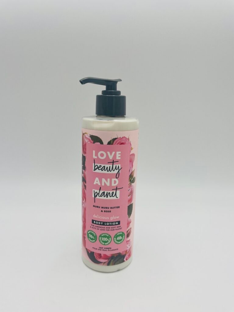 Love Beauty and Planet testápoló pumpás 400 ml Delicious Glow – front