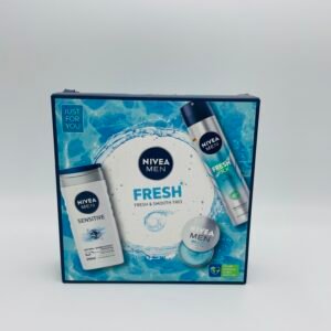 Nivea ajándékcsomag férfi Fresh&Smooth tusfürdő 250 ml+dezodor 150 ml+krém 30 ml – front